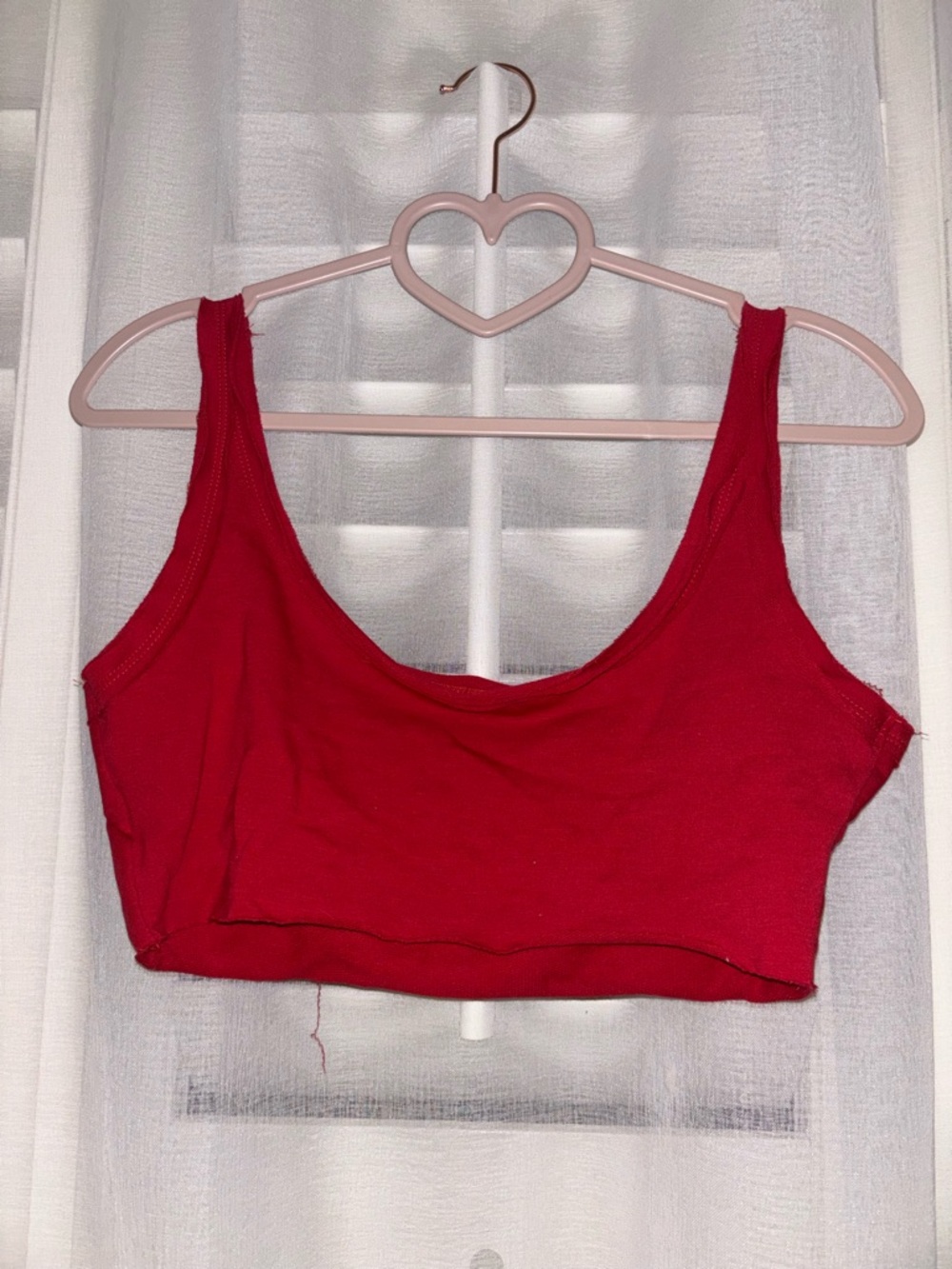 SHEIN Red Scoop Neck Crop Tank